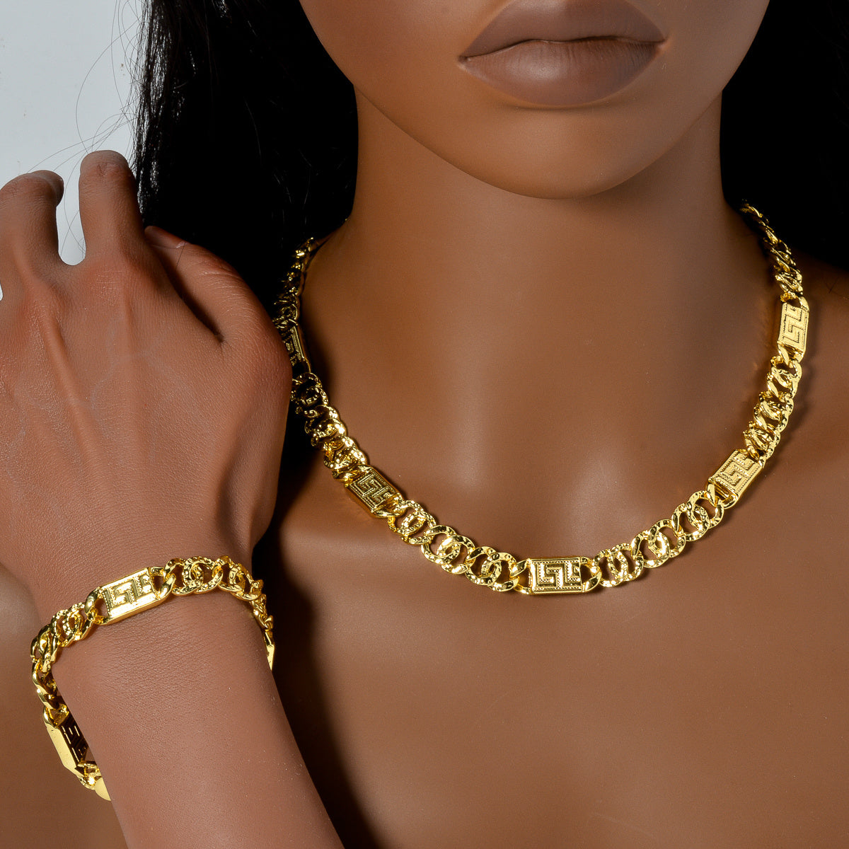 💥 Urban Vibes Jewelry Set – Hip-Hop Copper Combo ✨