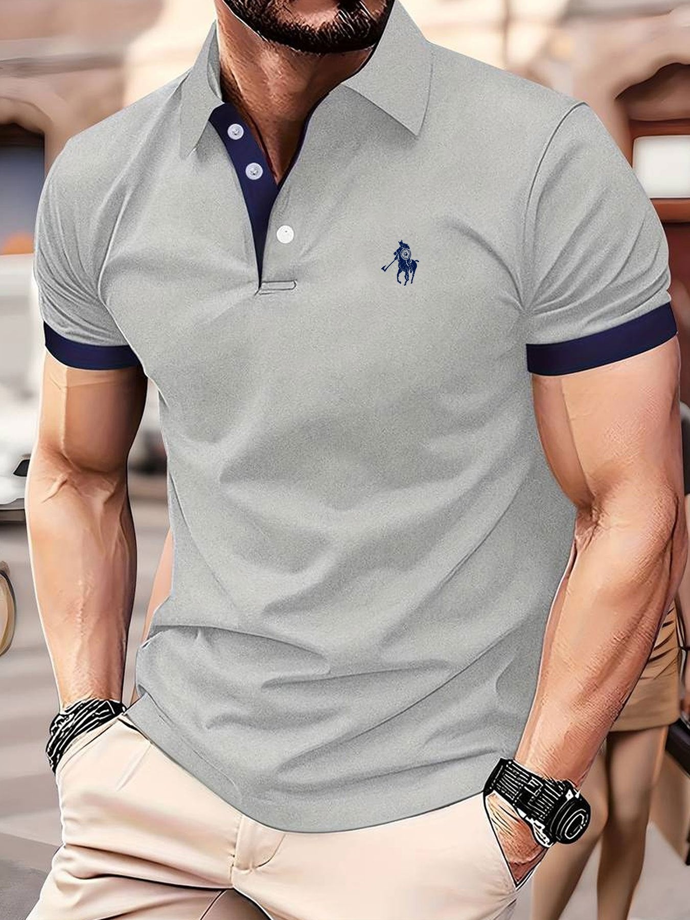 🏇 Men's Skull Riding Horse Print V-Neck T-Shirt