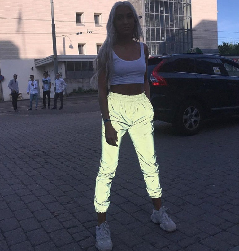 Reflective pants with fashion style top selling