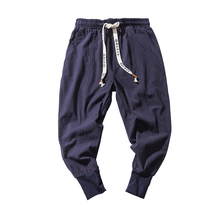 Urban Ease Cotton-Linen Blend Jogger Pants: Stylish Hip-Hop Inspired Bottoms