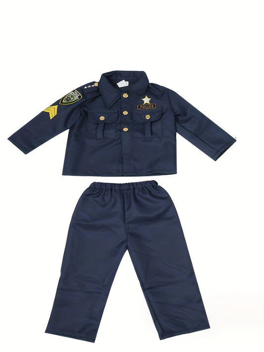 👮‍♂️ 3-Piece Boys Police Officer Halloween Outfit 🎃