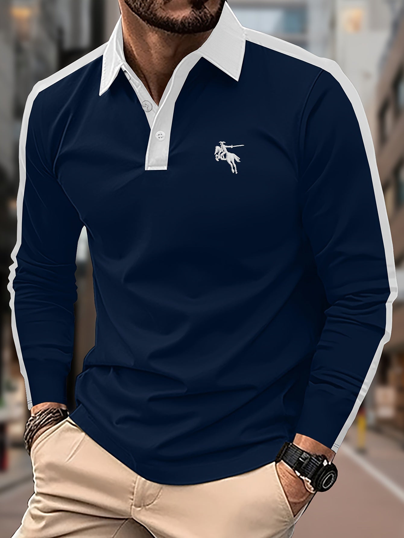 🐎 Men's Embroidered Horse Pattern Lightweight Long Sleeve Shirt 🌟