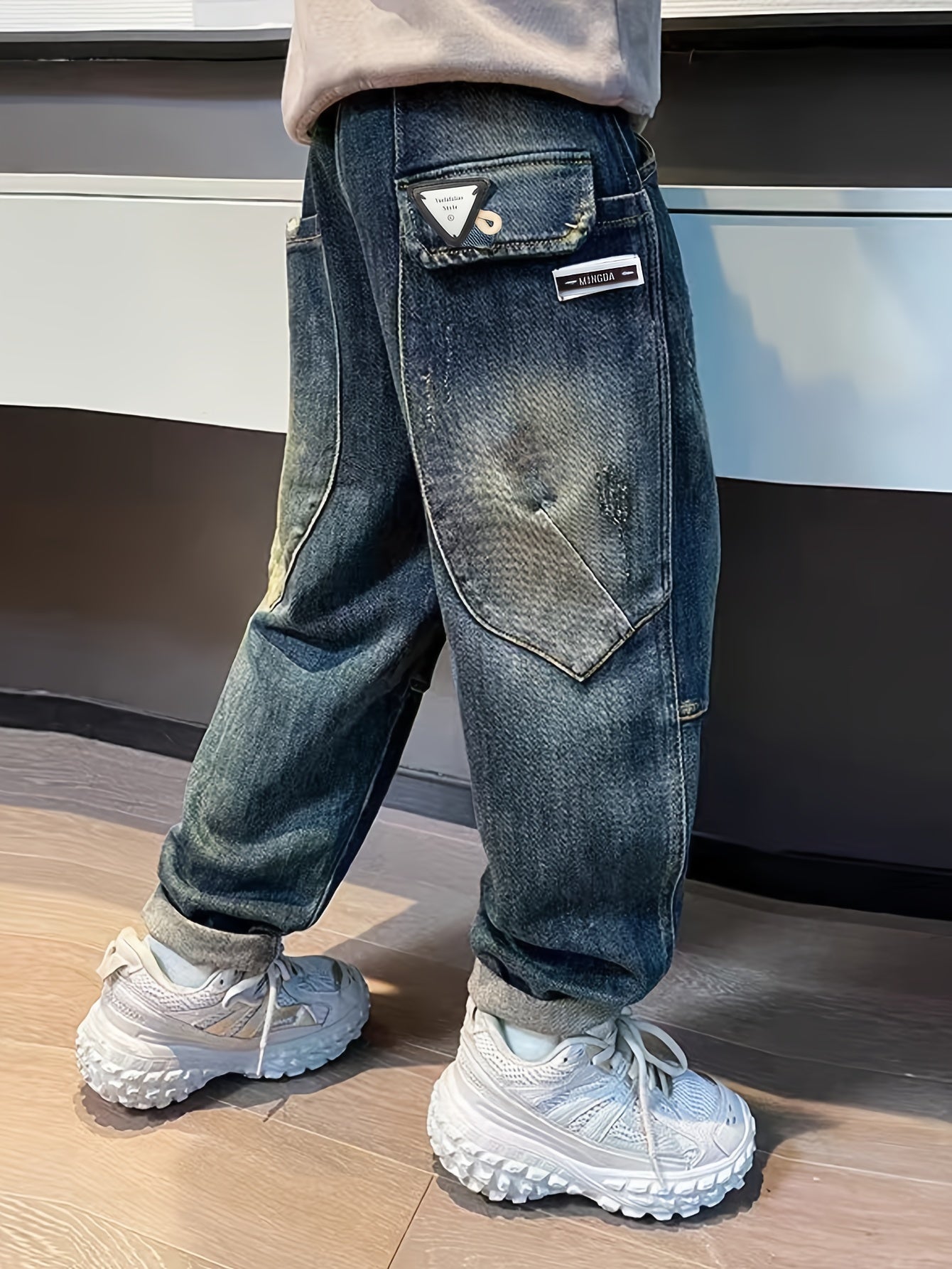 👖 Boys Trendy Denim Cargo Pants