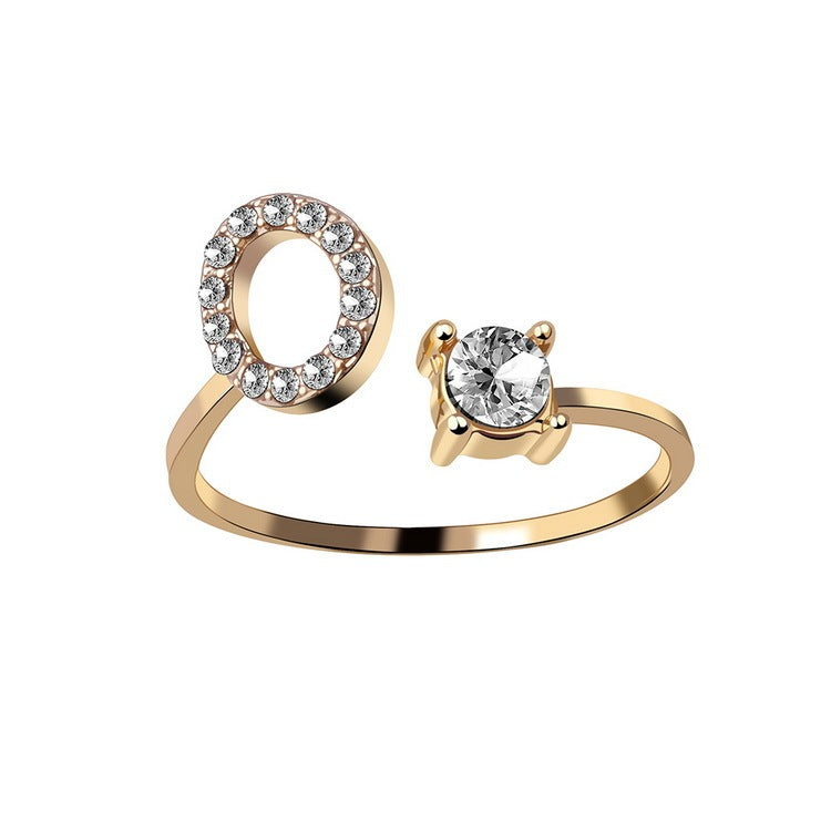 Elegance Initials Adjustable Ring: Fashion Jewelry