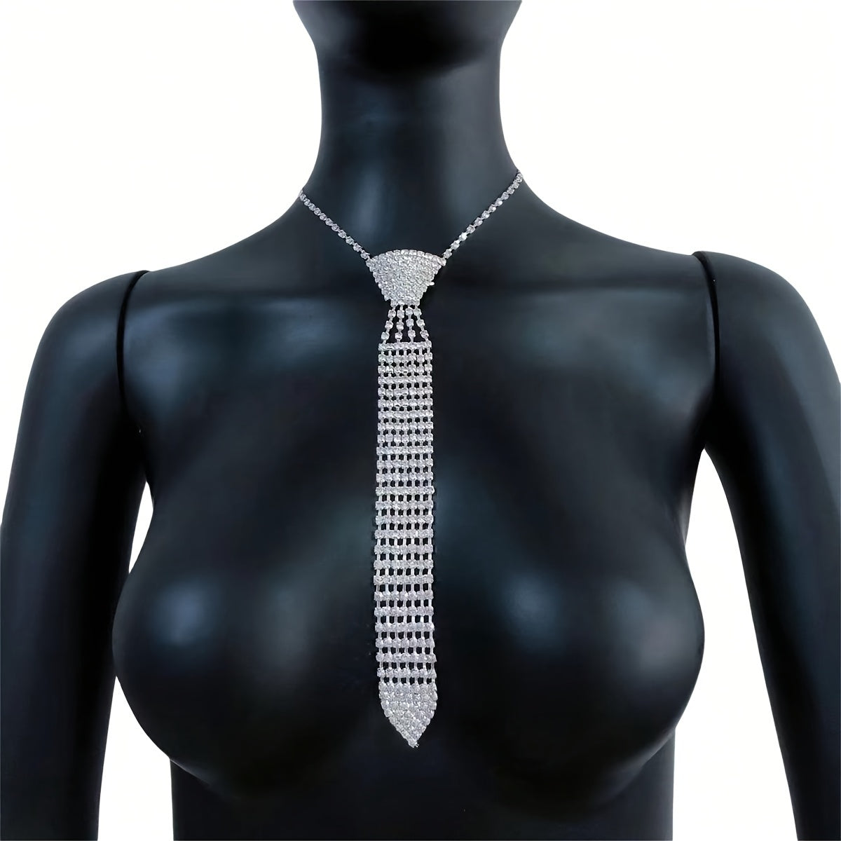 🎀 Sparkling Bow Tie Necklace – Elegant Rhinestone Collection ✨