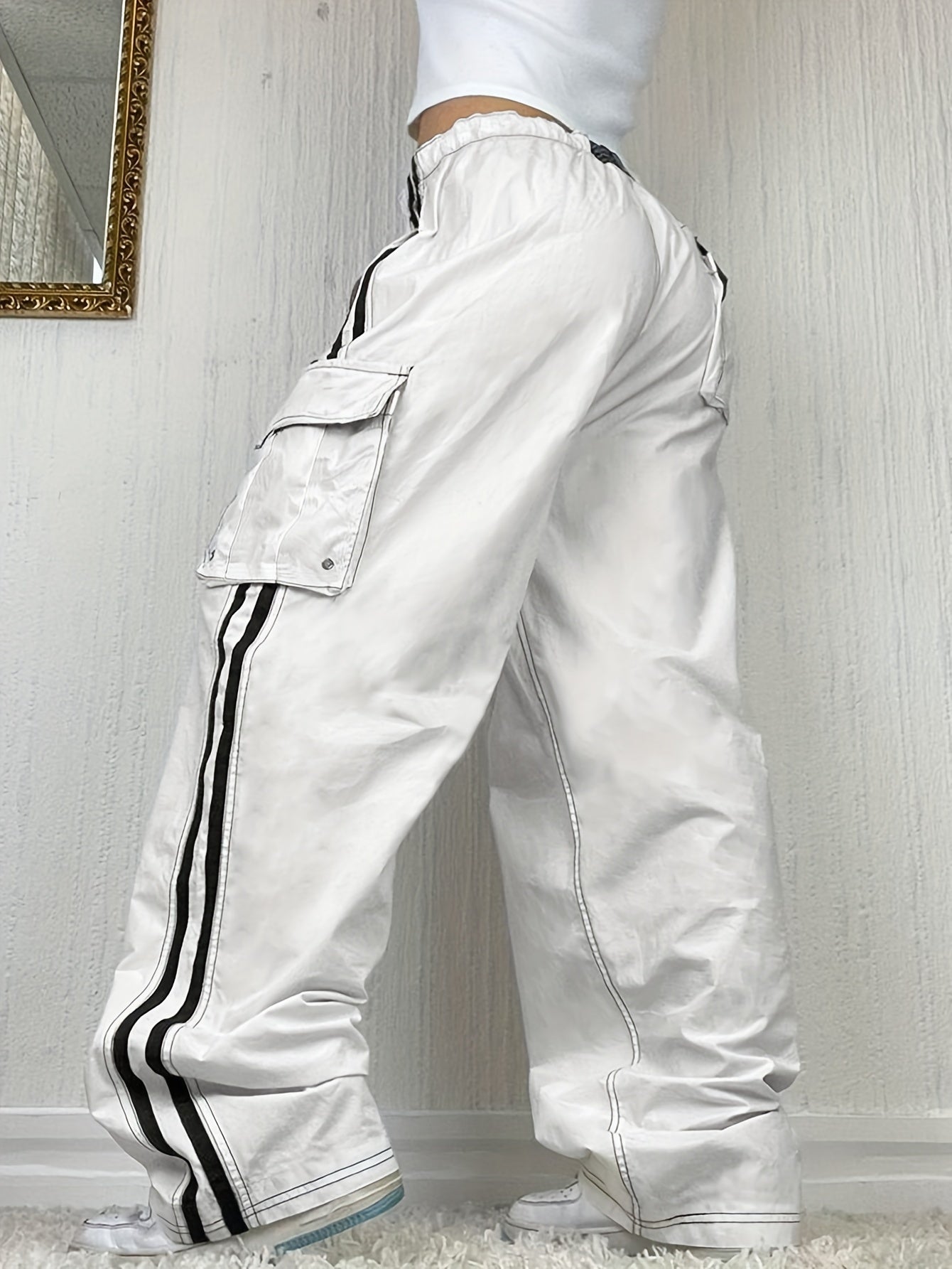 Y2K Striped Side Cargo Pants