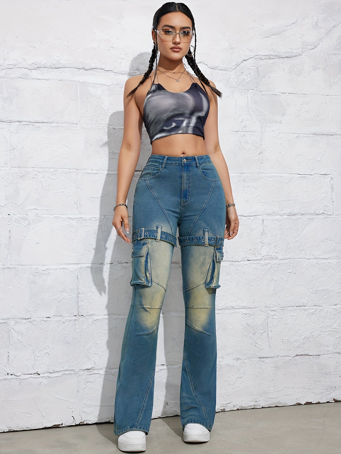 🔥 Urban Flare: Distressed Cargo Denim Pants 🌟