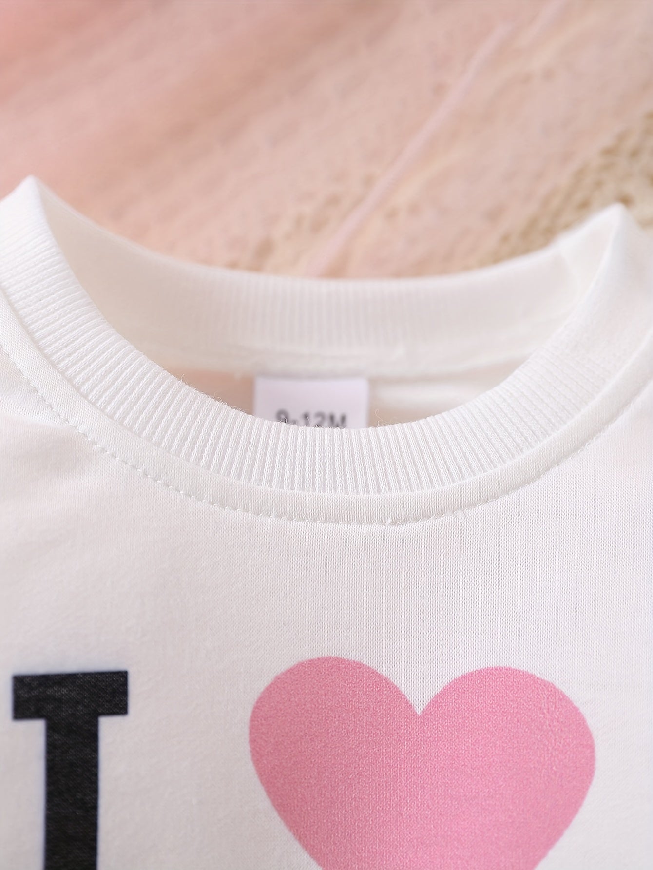 👶 Baby's "I Love Mom & Dad" Print 2-Piece Set: Sweatshirt + Color Clash Sweatpants 🩳