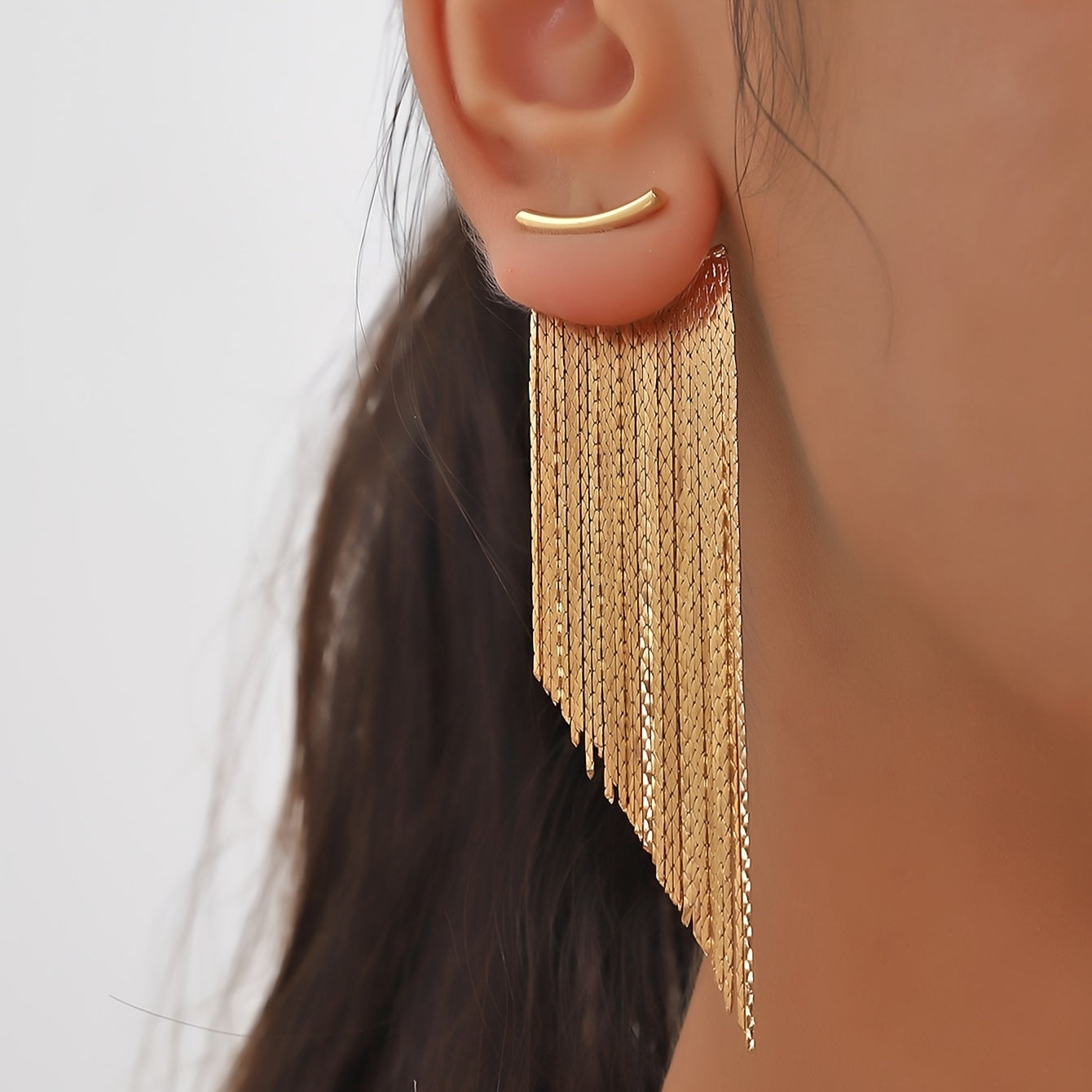 ✨ Golden Cascade Tassel Earrings – Chic Metal Collection 🌟