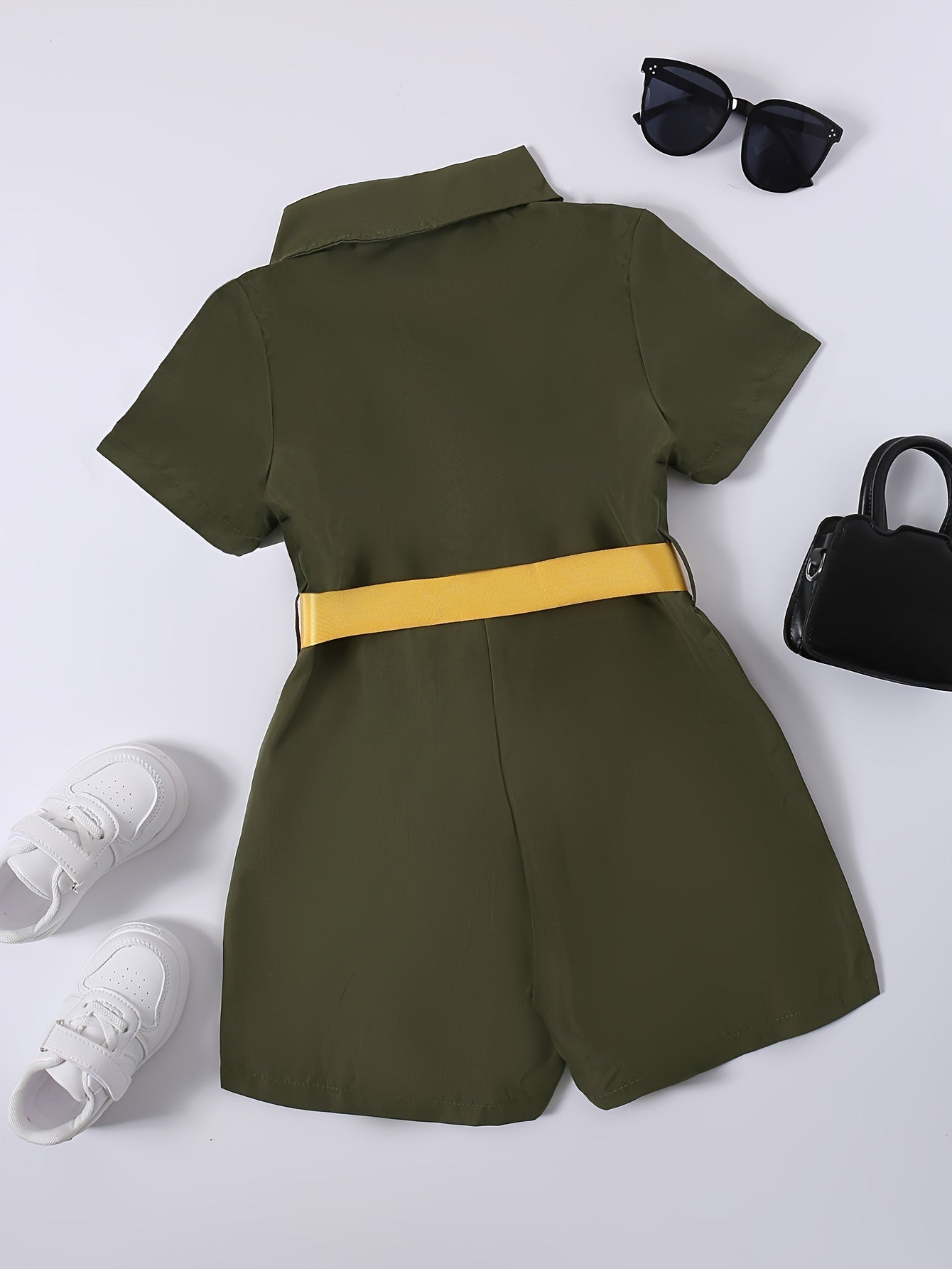 👗 Girls' 1-Piece Versatile Zip-Up Romper - Chic & Casual Comfort 👗