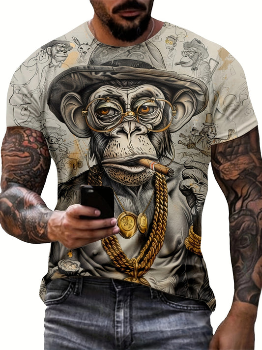 Men's Monkey Graphic Print T-shirt