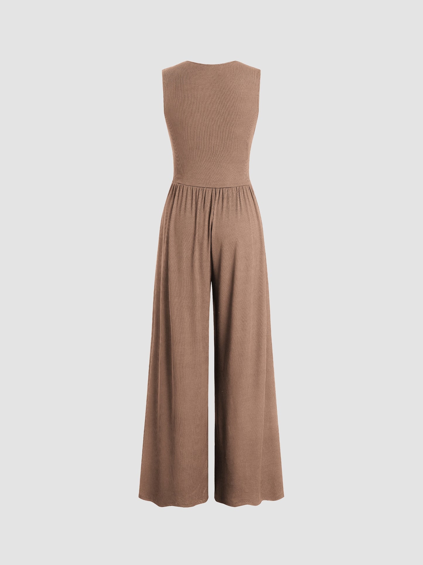 Women's High-Waisted Wide Leg Jumpsuit with Pockets - Effortless Elegance ✨