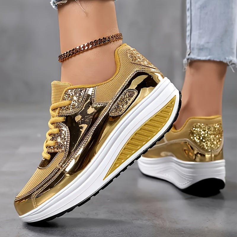 Women's Metallic Platform Sneakers