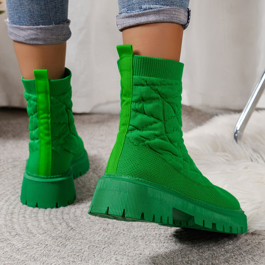 👢 Women's Cozy Knit Ankle Boots