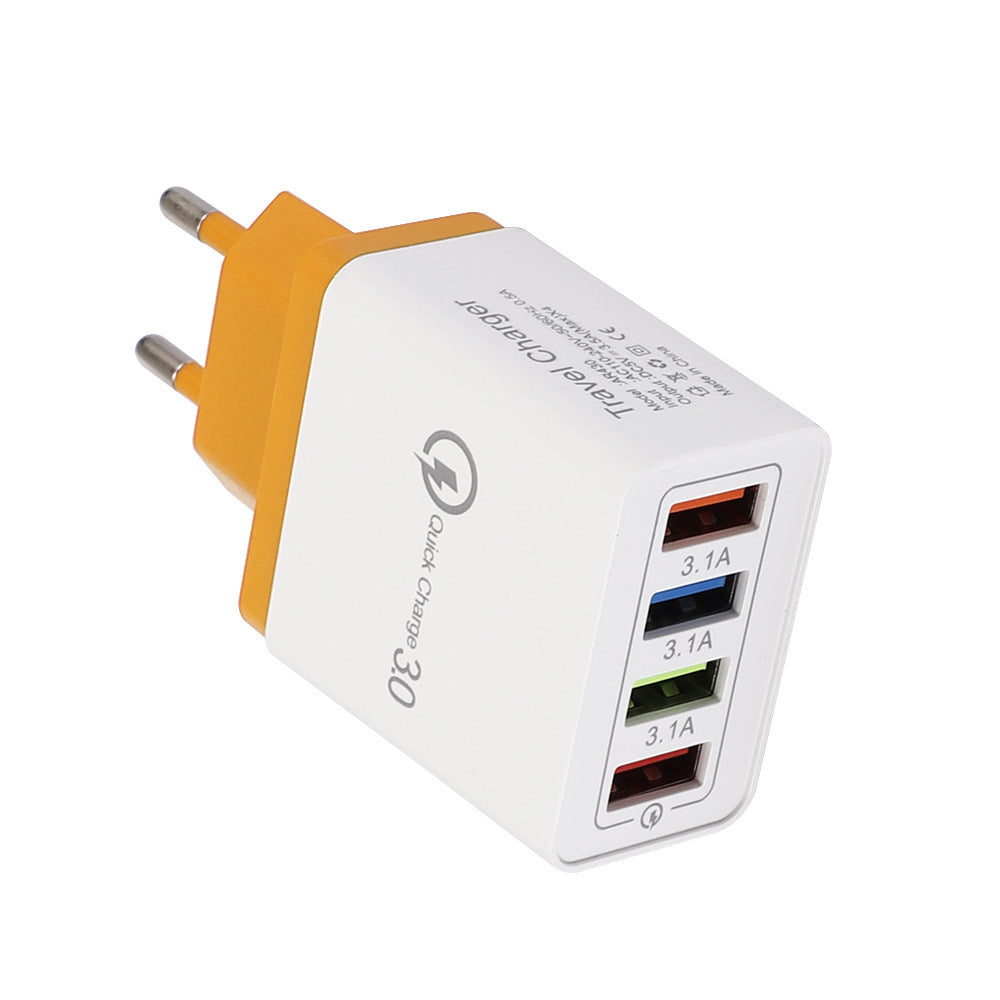 Swift Charge 4-Port USB Wall Charger: Quick Charge 3.0 Adapter