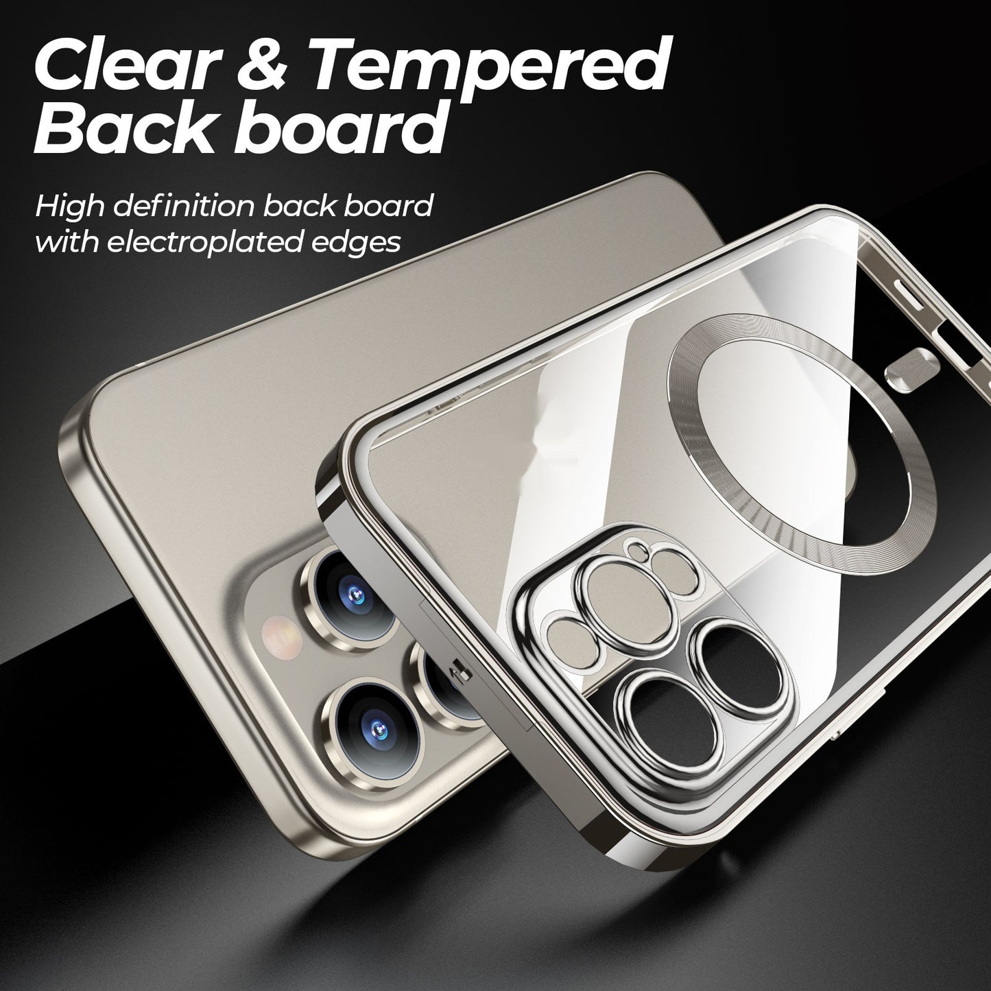 Secure Shield Magnetic Metal Buckle Phone Case: Double-Sided Lens Protection with Wireless Charging Support