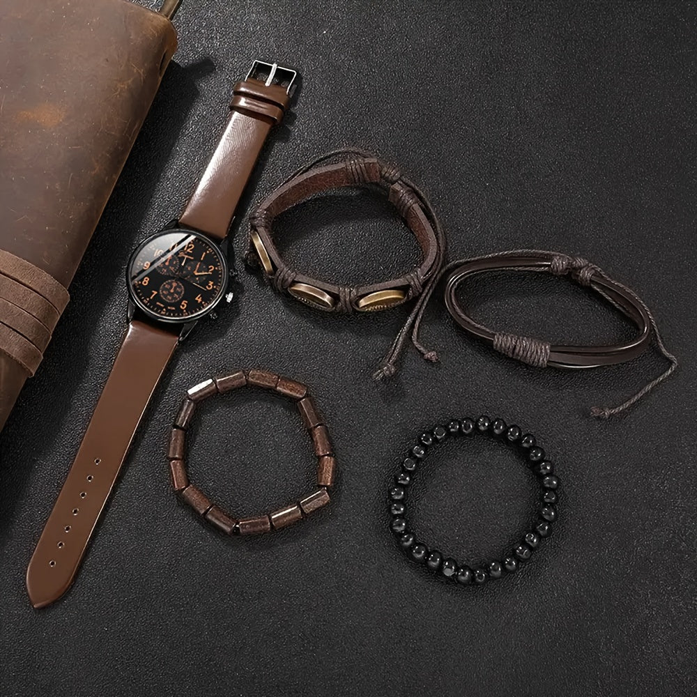 Timeless Style Men’s Watch & Bracelet Set