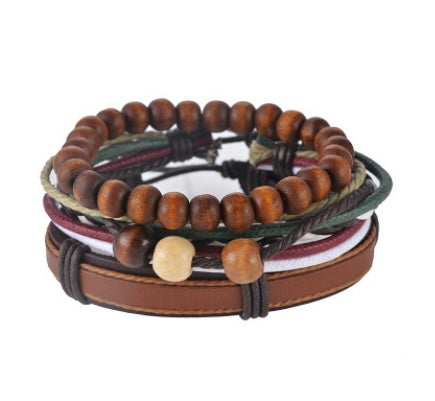 Retro Punk Wrap Bracelet: Multilayer Beaded Leather Bracelet for Men and Women, Vintage Punk Jewelry