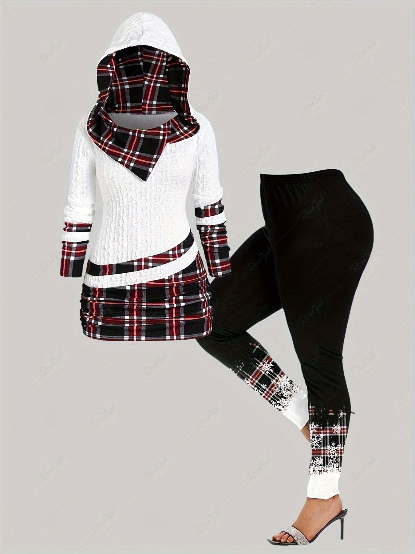 🧥 Casual Plaid Print Two-Piece Pants Set