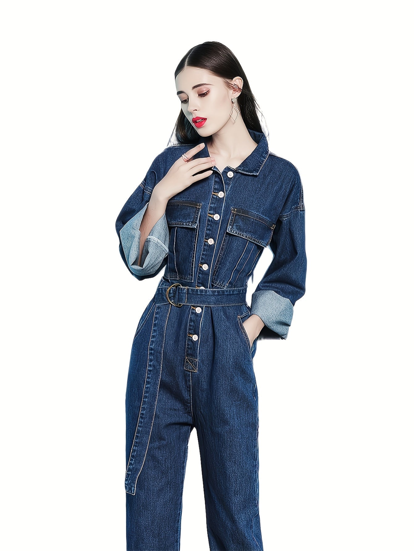 👖 "Casual Comfort" Blue Denim Jumpsuit 🌟