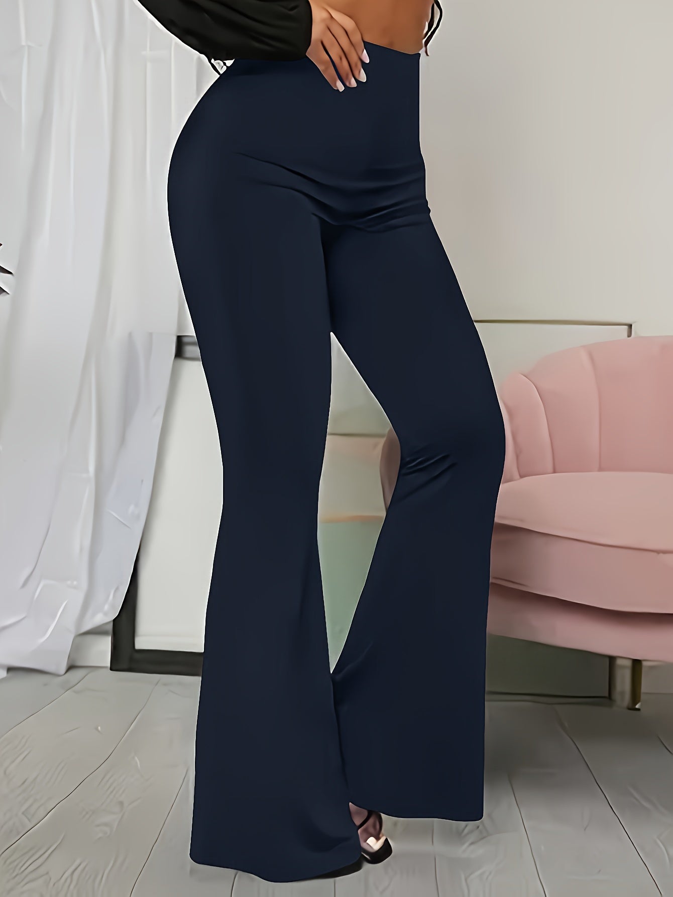 Solid Color Flare Leg Pants