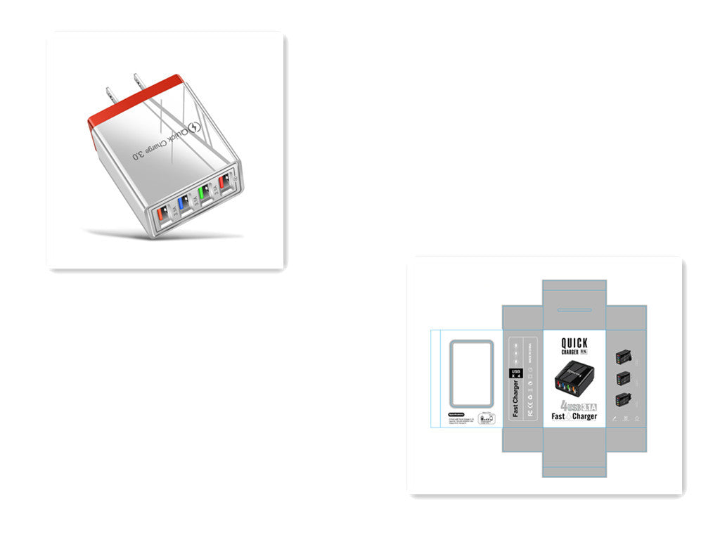 Swift Charge 4-Port USB Wall Charger: Quick Charge 3.0 Adapter