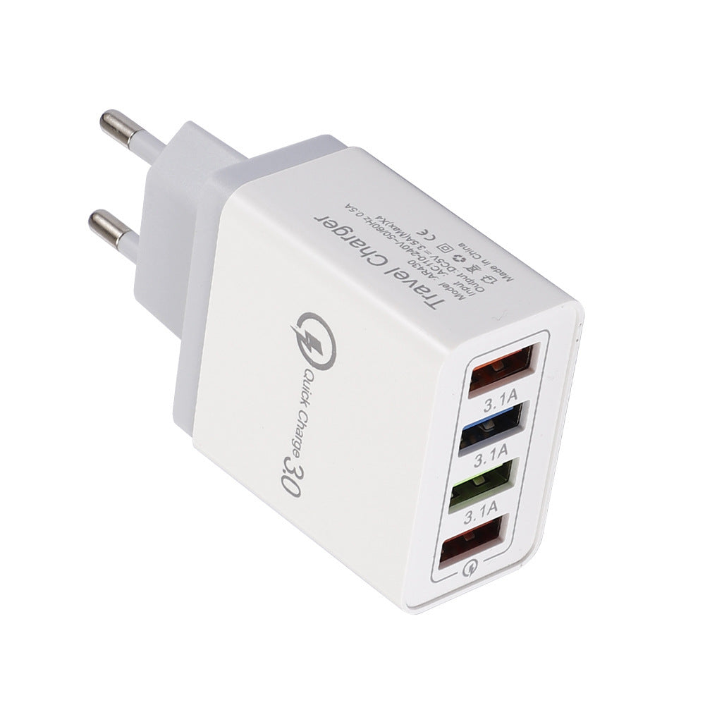 Swift Charge 4-Port USB Wall Charger: Quick Charge 3.0 Adapter