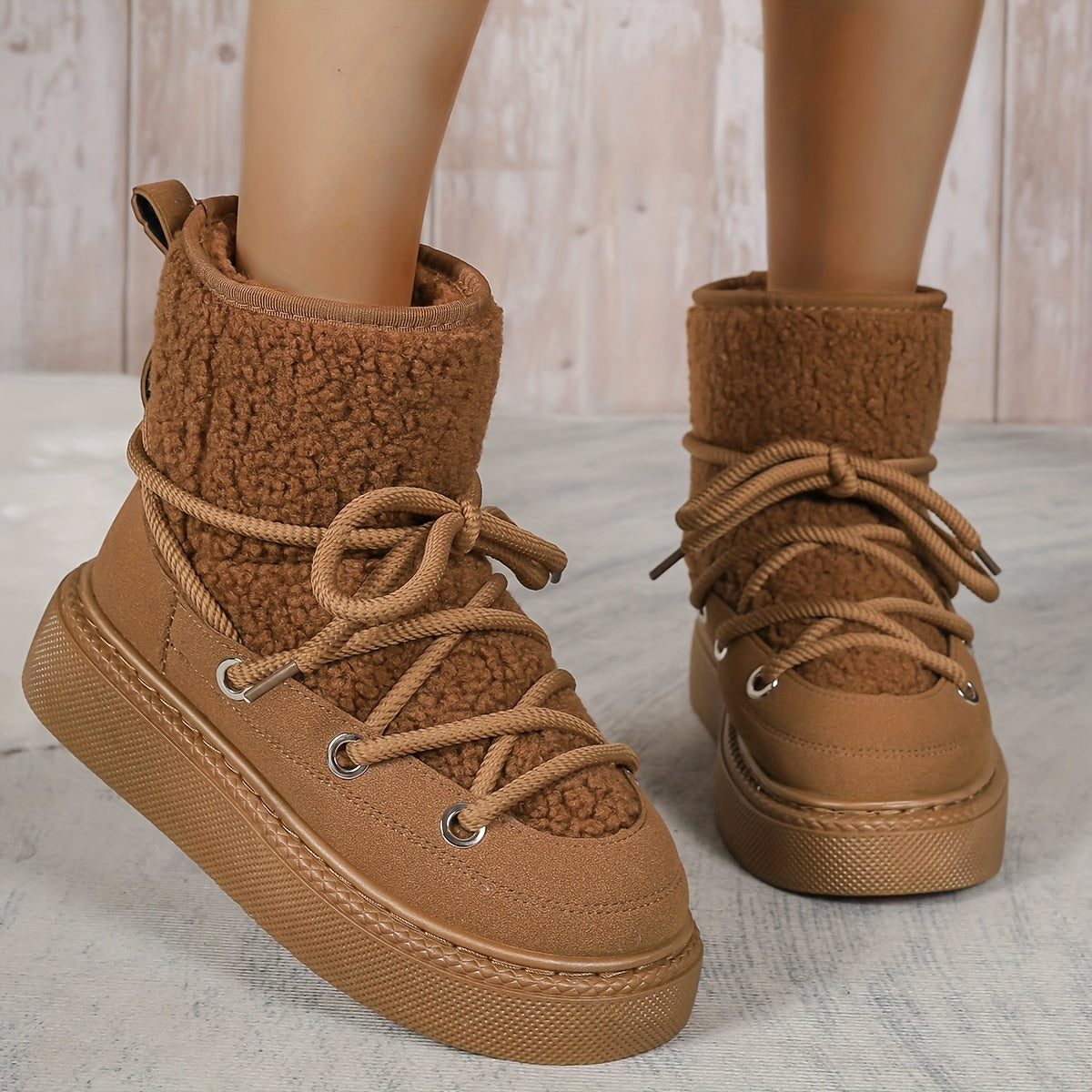 Women's Fashion Warm Faux Shearling-Lined Snow Boots ❄️