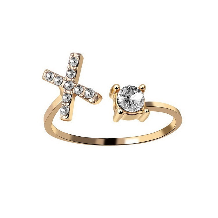 Elegance Initials Adjustable Ring: Fashion Jewelry