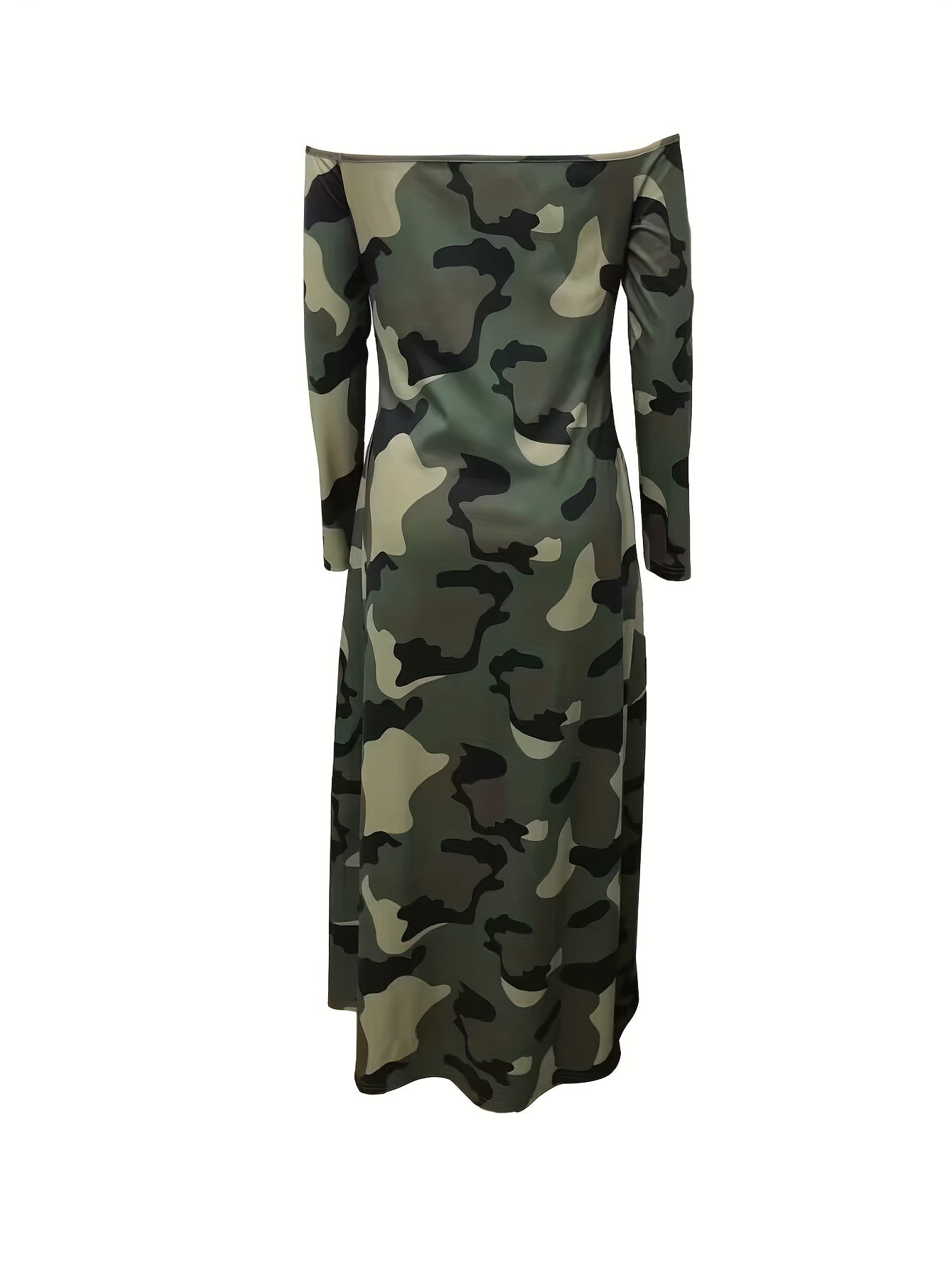 Camouflage Elegance Maxi Dress 🌿✨