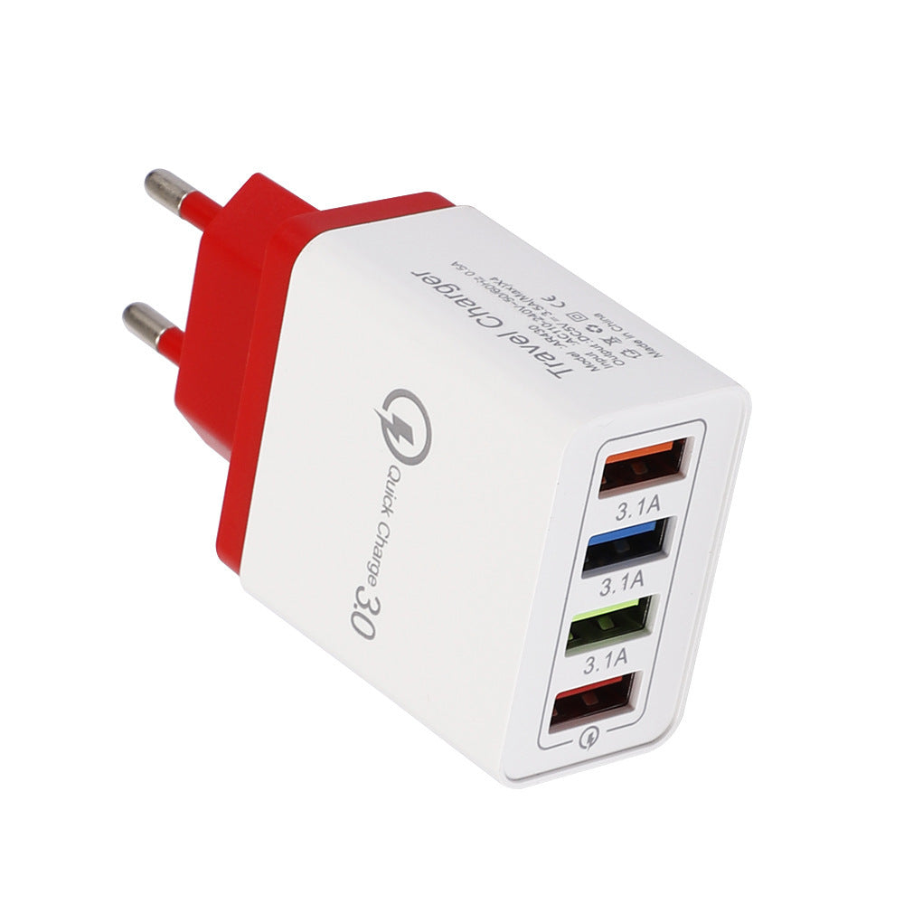 Swift Charge 4-Port USB Wall Charger: Quick Charge 3.0 Adapter