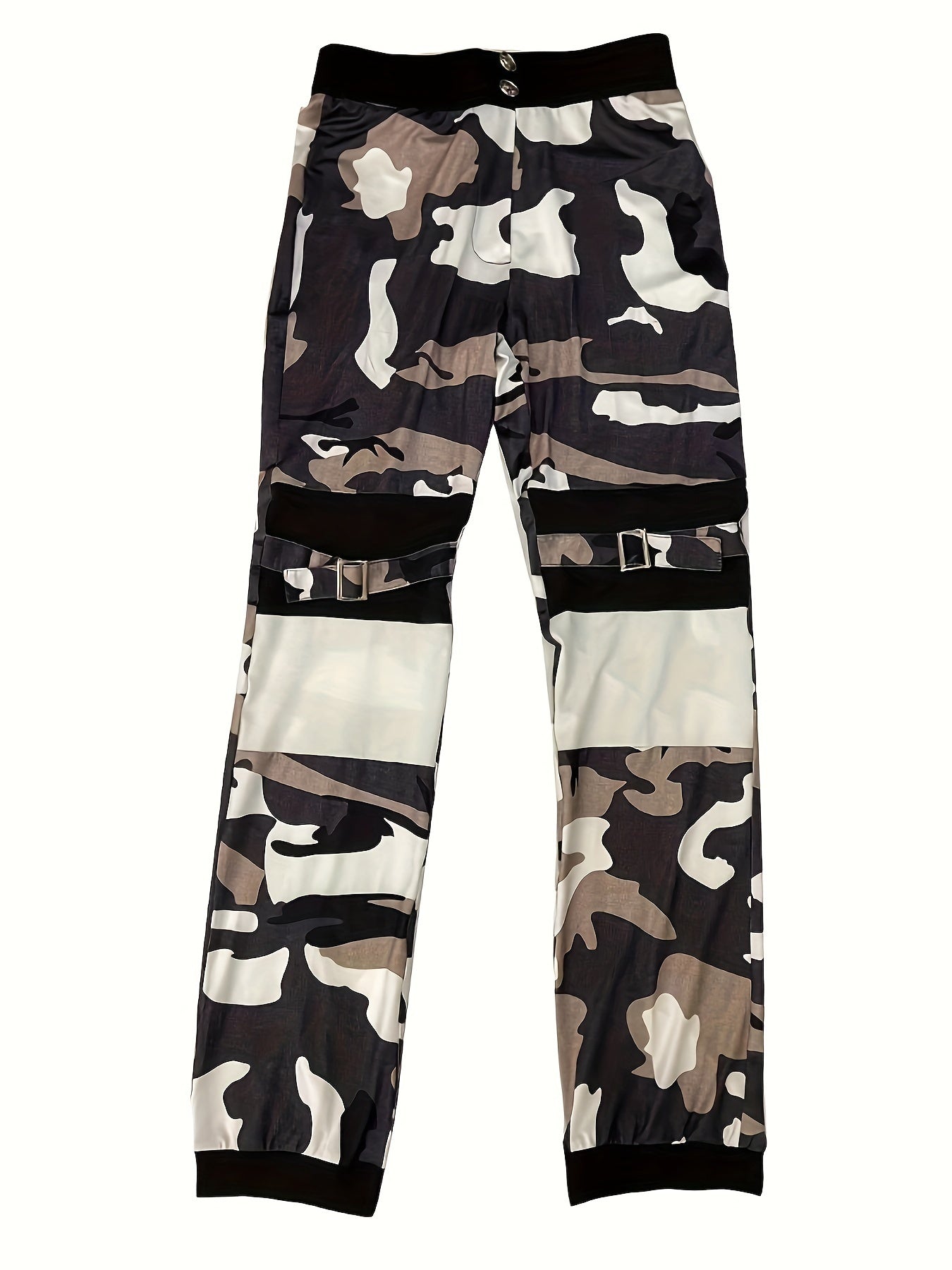 Camouflage Print High Waist Joggers