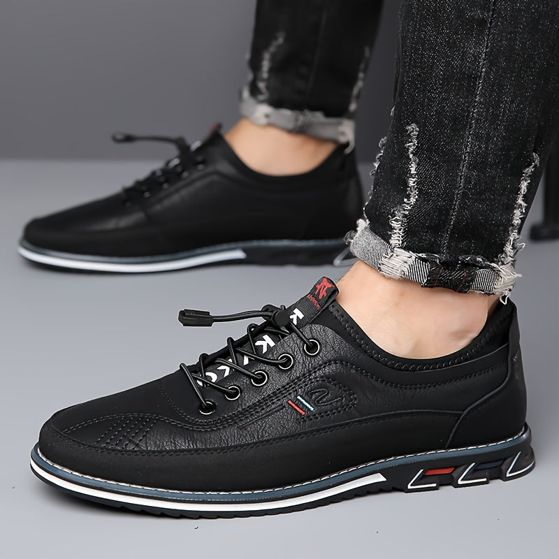 👞 Plus Size Men's Business Style Color Block Walking Shoes