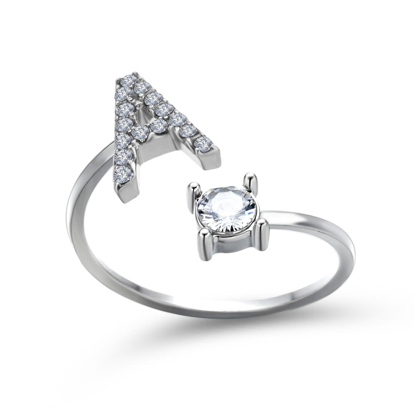 Elegance Initials Adjustable Ring: Fashion Jewelry