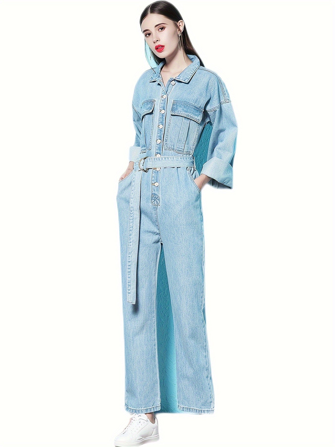 👖 "Casual Comfort" Blue Denim Jumpsuit 🌟