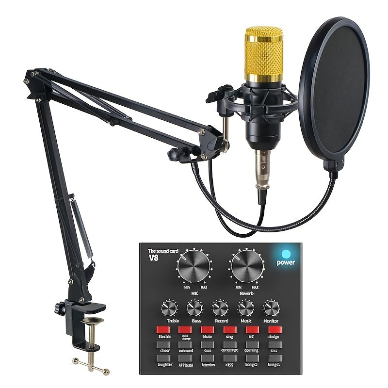 🎤 V8 Sound Card Live Broadcast Equipment Set - Elevate Your Broadcasts & Recordings 🎵