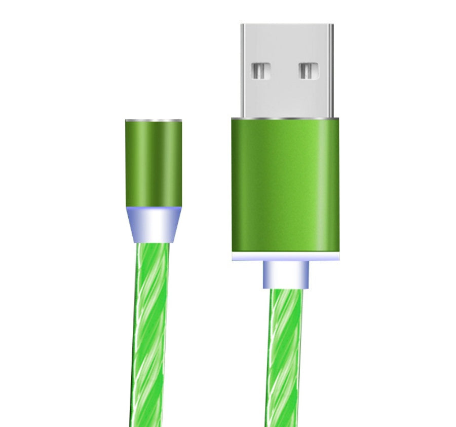 Flow Glow Magnetic Streamer Data Cable: Compatible with Apple, Android, and Type-C Devices