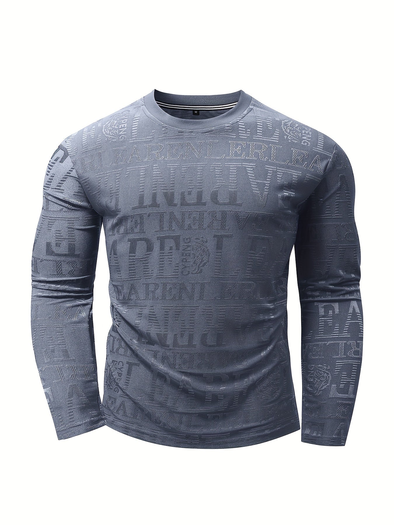 🌟 Men's Geometric Pattern Casual Crew-Neck Long Sleeve T-Shirt 🌟