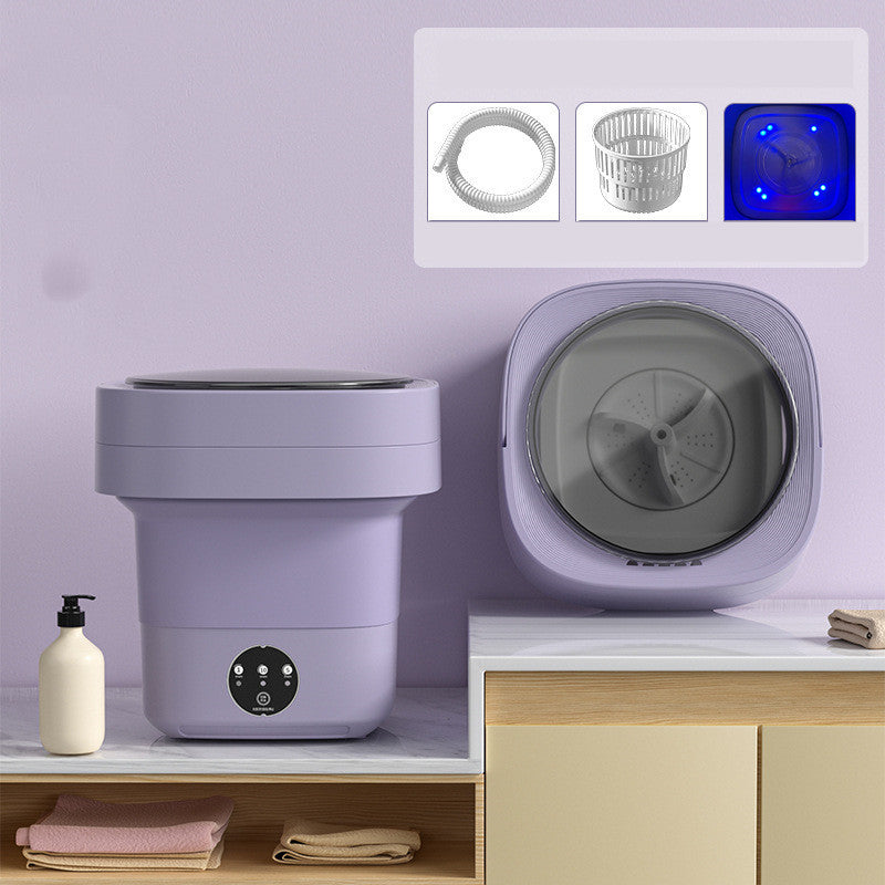 Mini Spin Portable Foldable Washing Machine: Compact and Convenient Laundry Solution with Spinning Dry Function