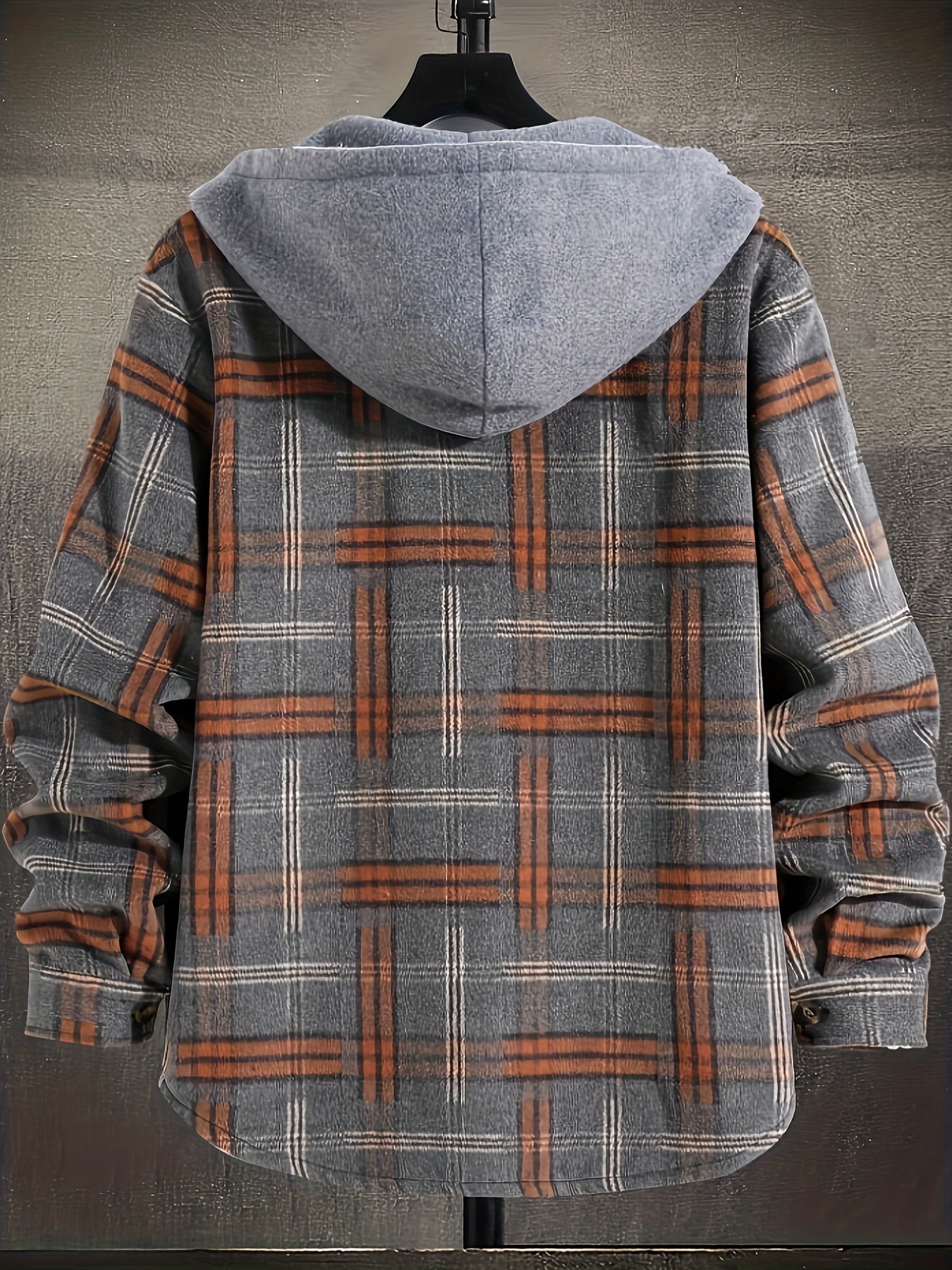 Chic Plaid Plus Size Hooded Jacket for Men 🧥✨