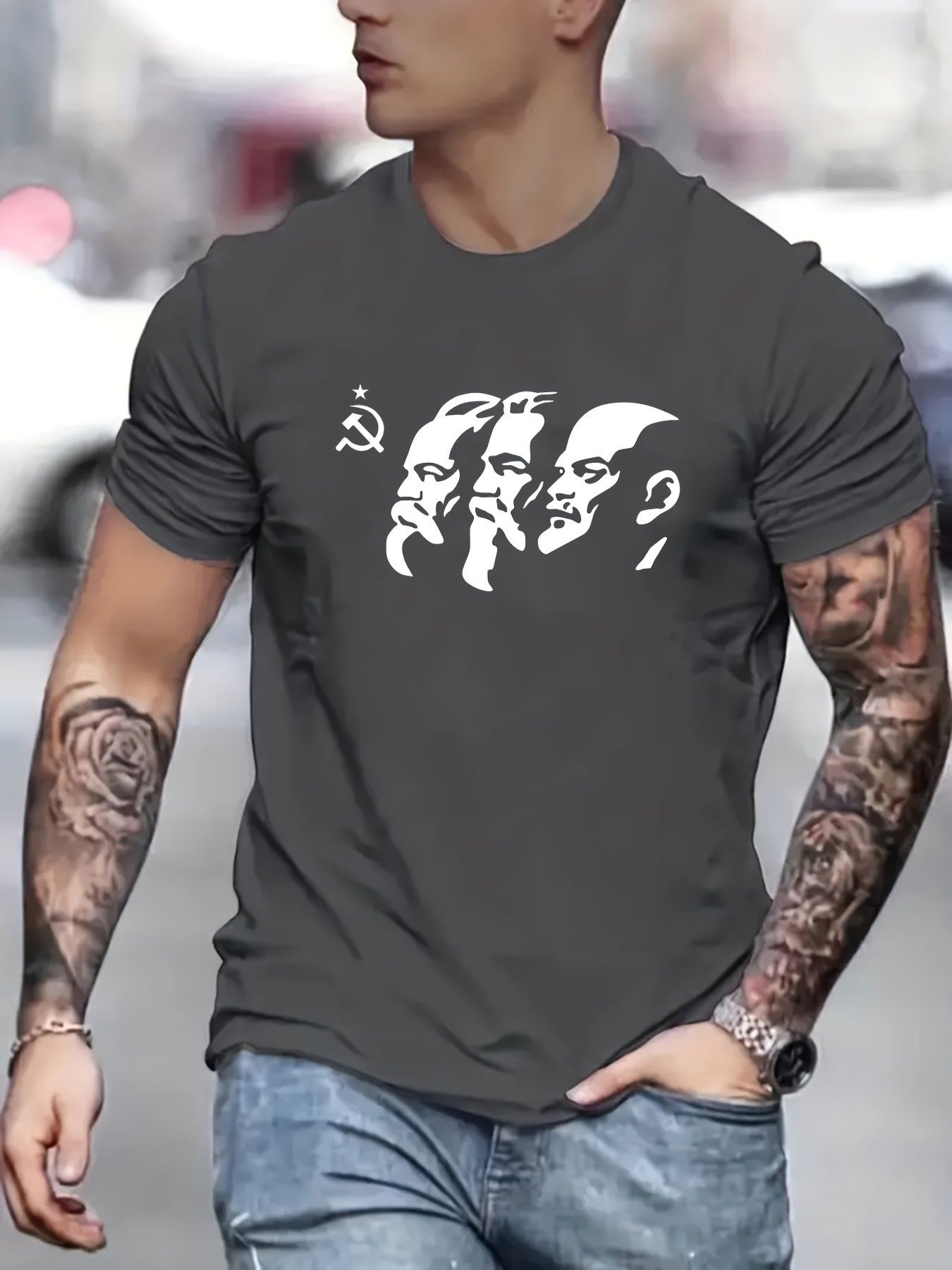 🎨 Portrait Pattern Men's Short Sleeve T-Shirt 🎨