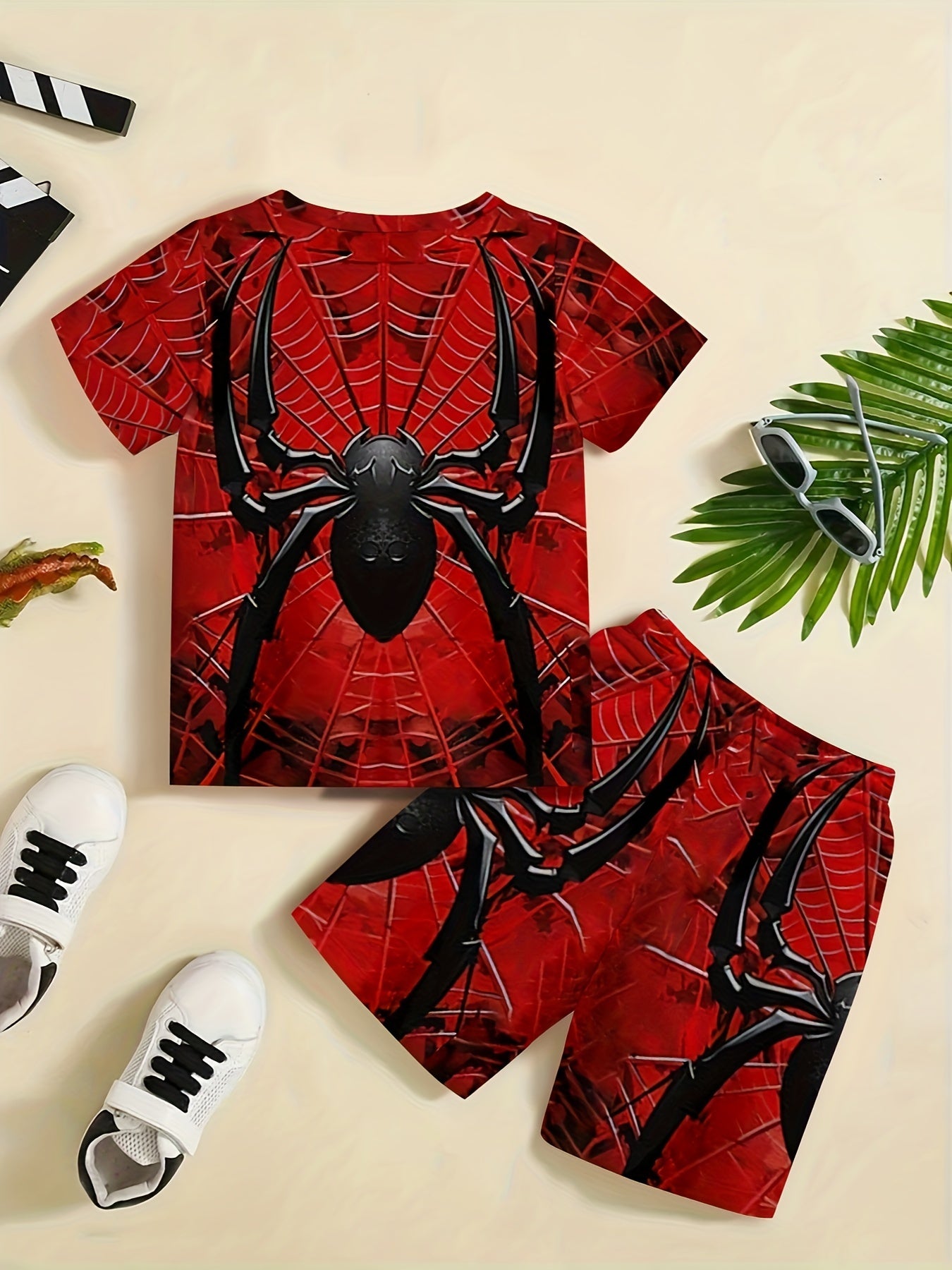 🕷️ Cool Spider Print 2-Piece Set for Boys 🕷️