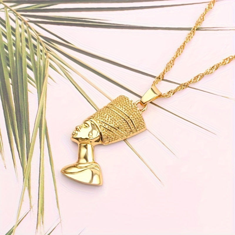 👑 Classic 14K Gold Plated Egyptian Pharaoh Head Hip-Hop Pendant Necklace 👑