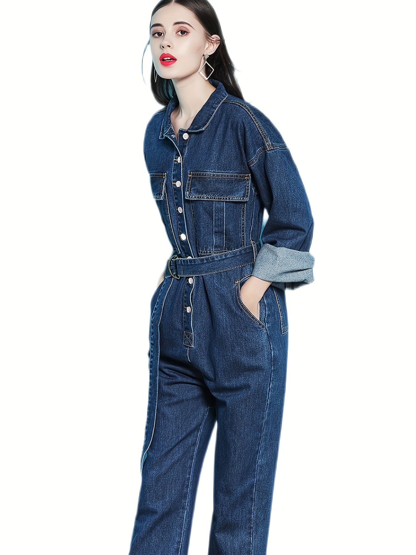 👖 "Casual Comfort" Blue Denim Jumpsuit 🌟