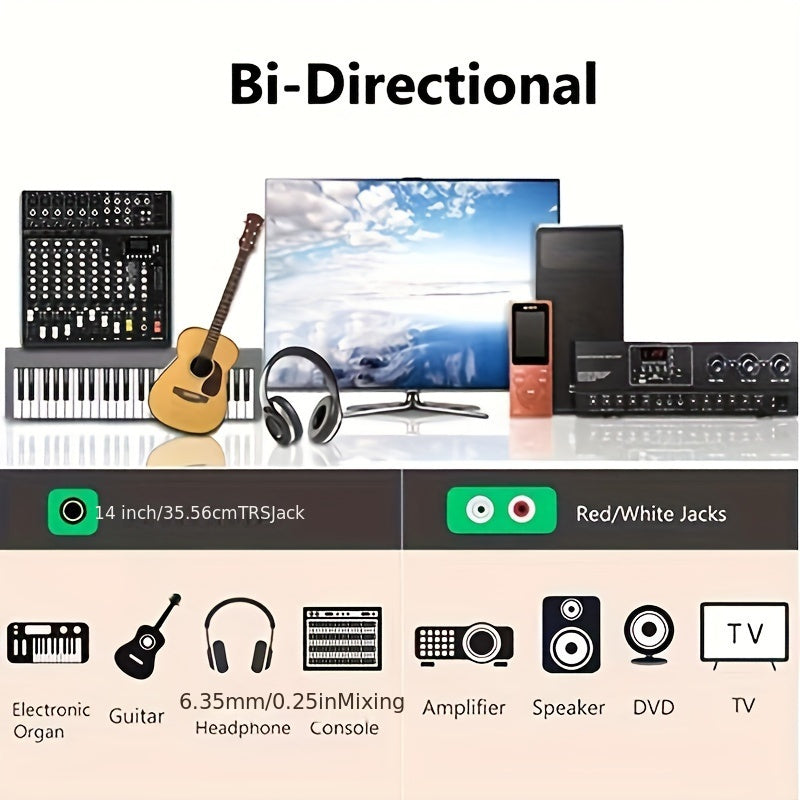 🎵 Connect Master Type-C to Dual RCA Audio Cable 🔌