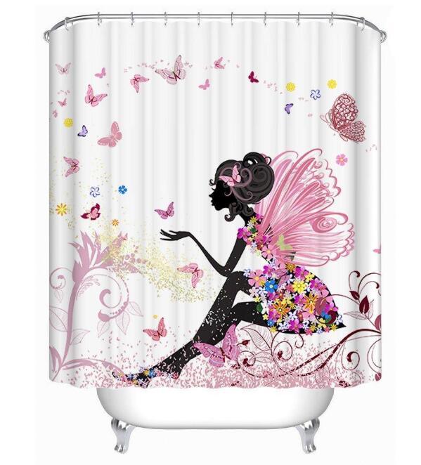 Urban Vibes Shower Curtain: Graffiti Art featuring Hip Hop African Girl and Modern Building Design