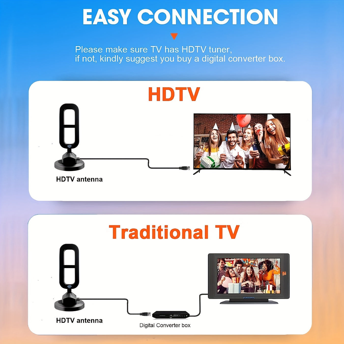 🌟 Clear View : 360° Indoor TV Antenna 📺