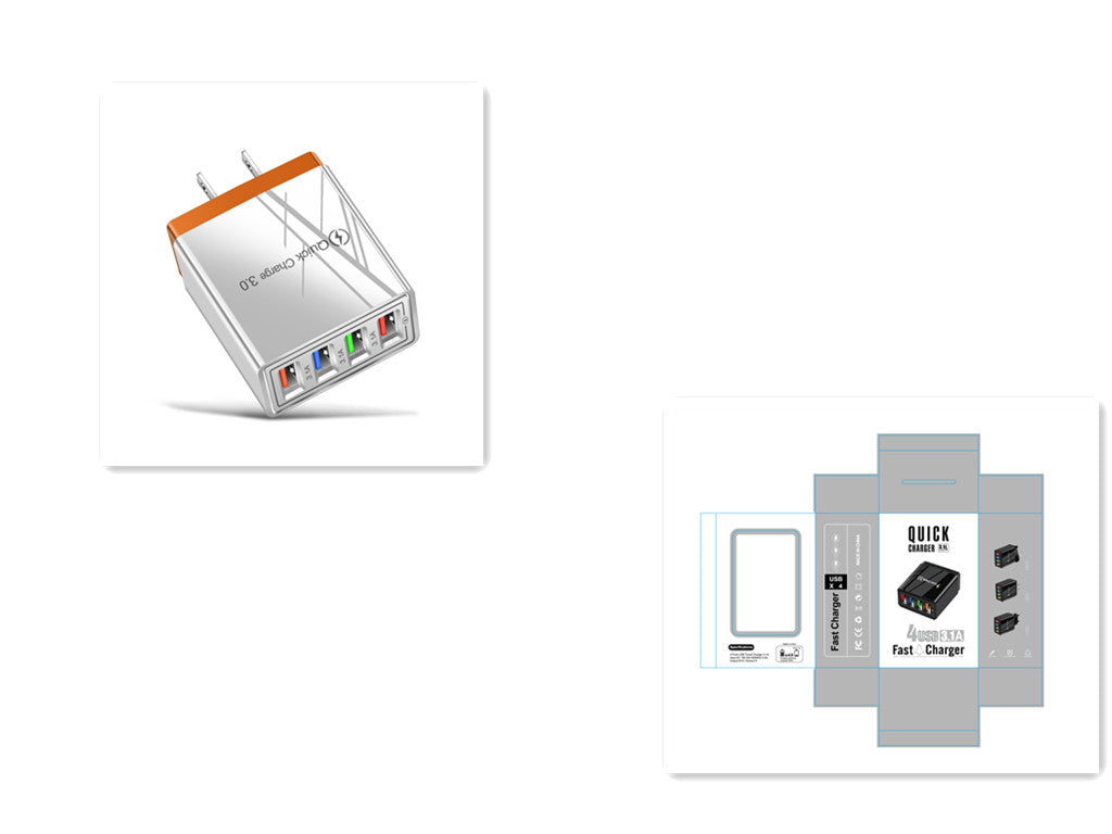 Swift Charge 4-Port USB Wall Charger: Quick Charge 3.0 Adapter