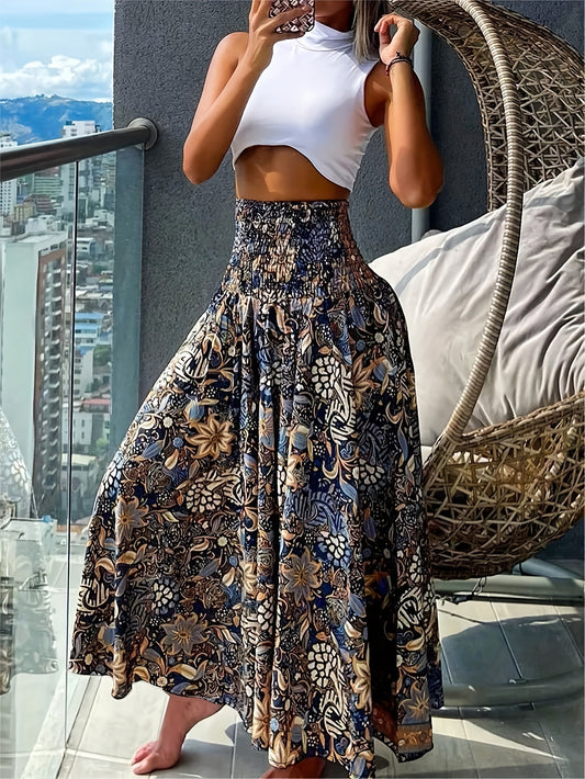 Floral Print Wide Leg Pants