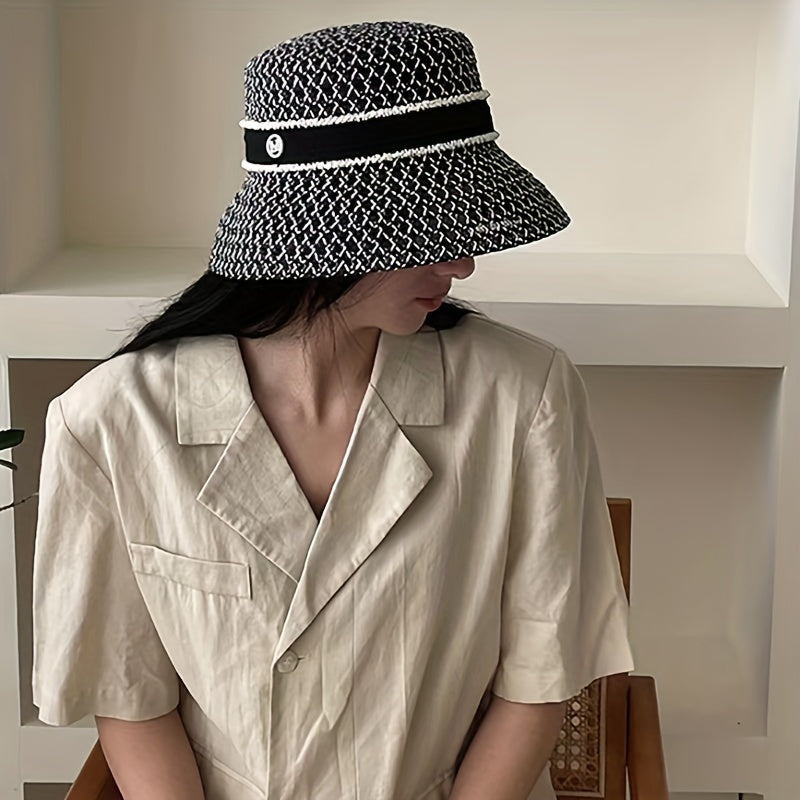 🧢 Hollow Out Straw Bucket Hat